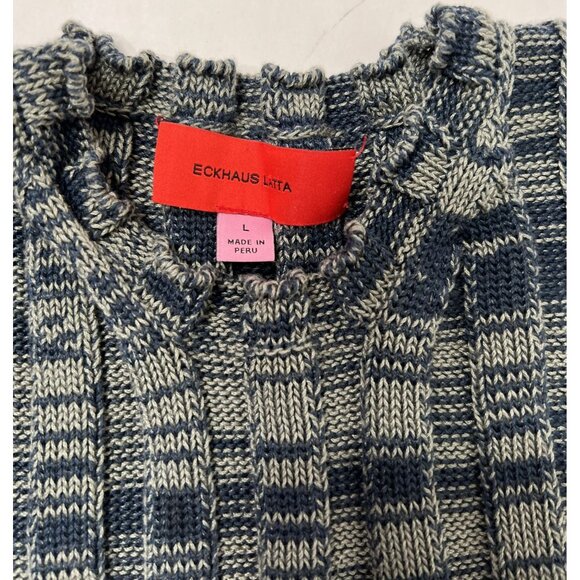 Eckhaus Latta Accordion Unisex Cotton Sweater in Grey - Picture 5 of 5